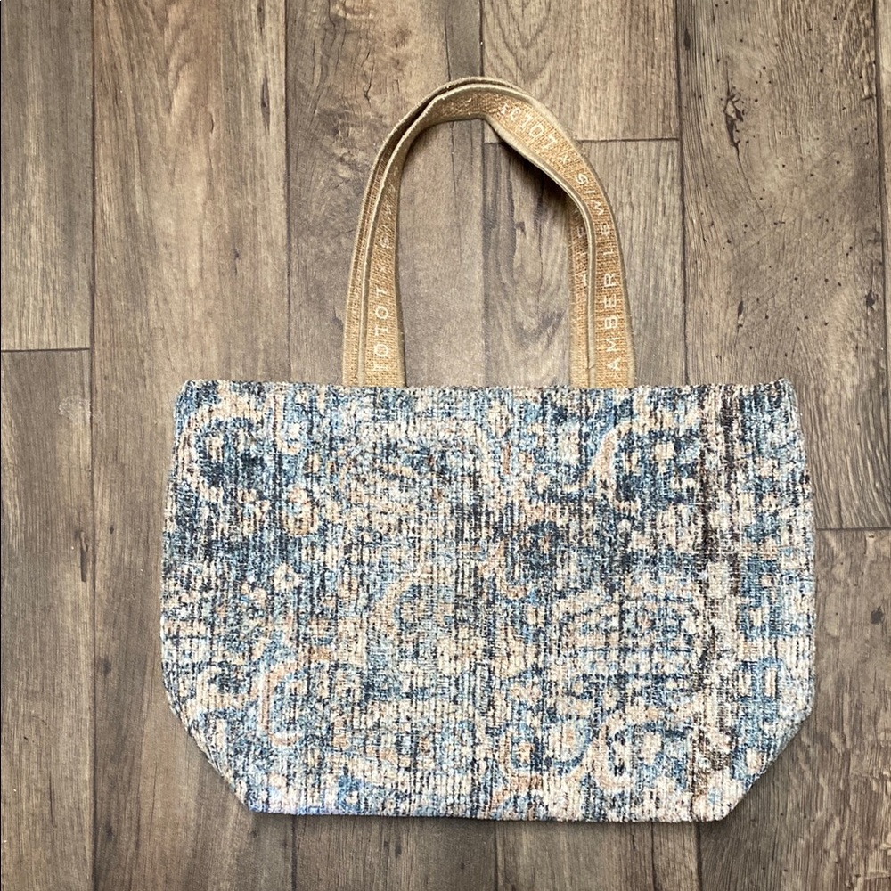 Amber Lewis x Loloi Blue & Tan Heavy Rug Tote Bag